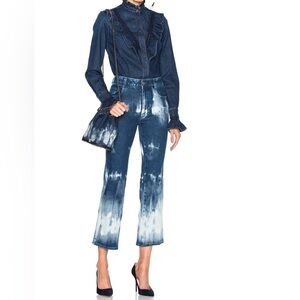 Stella McCartney Tie Dye High Rise Kick  Flare Jeans Women's